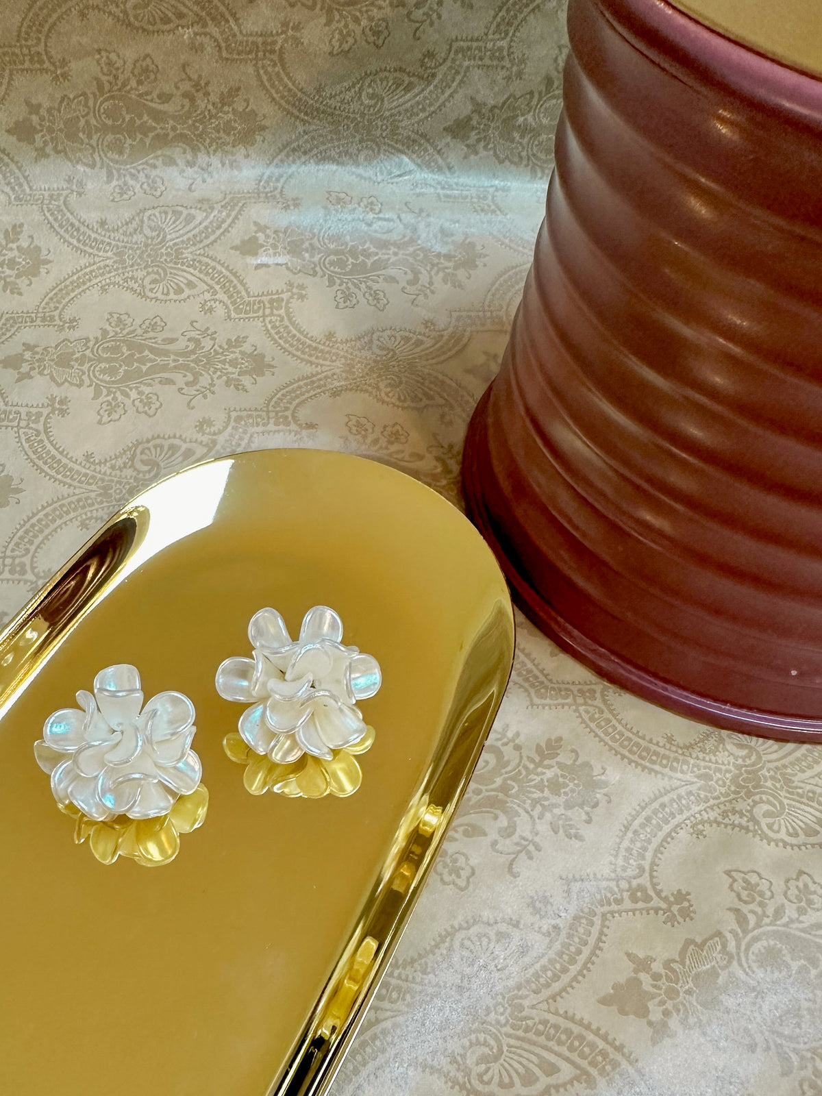 Sculpted Seashell Flowers Earrings