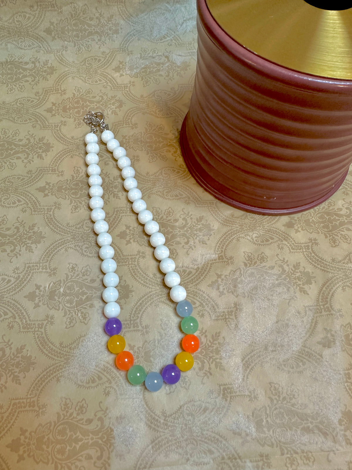 Crafted Imitation Stained Glass Necklace