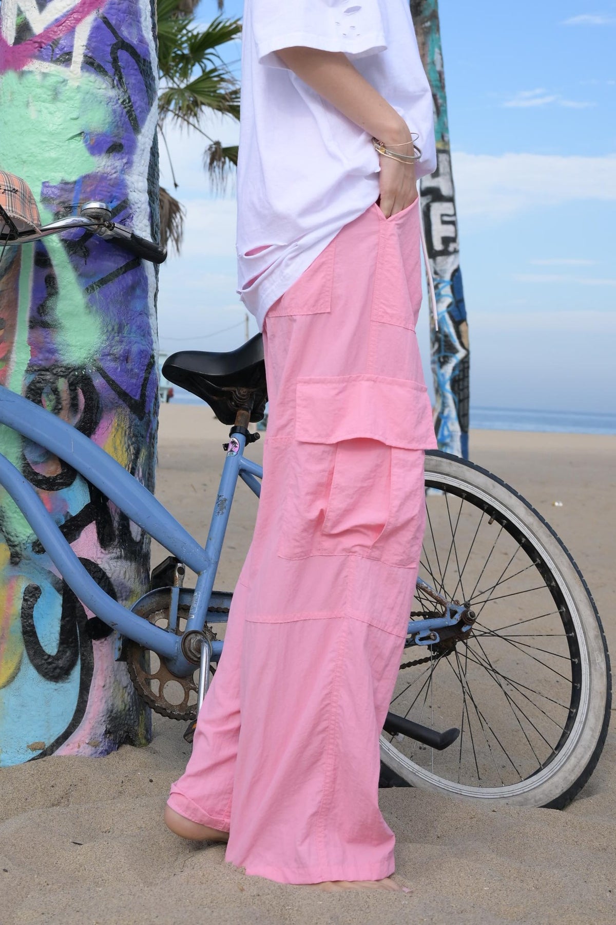 Pink Woven Utility Pants