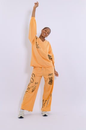My World are Fake Hand Painted Sweatpants