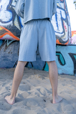 Loose Fit Shorts - Grey Blue