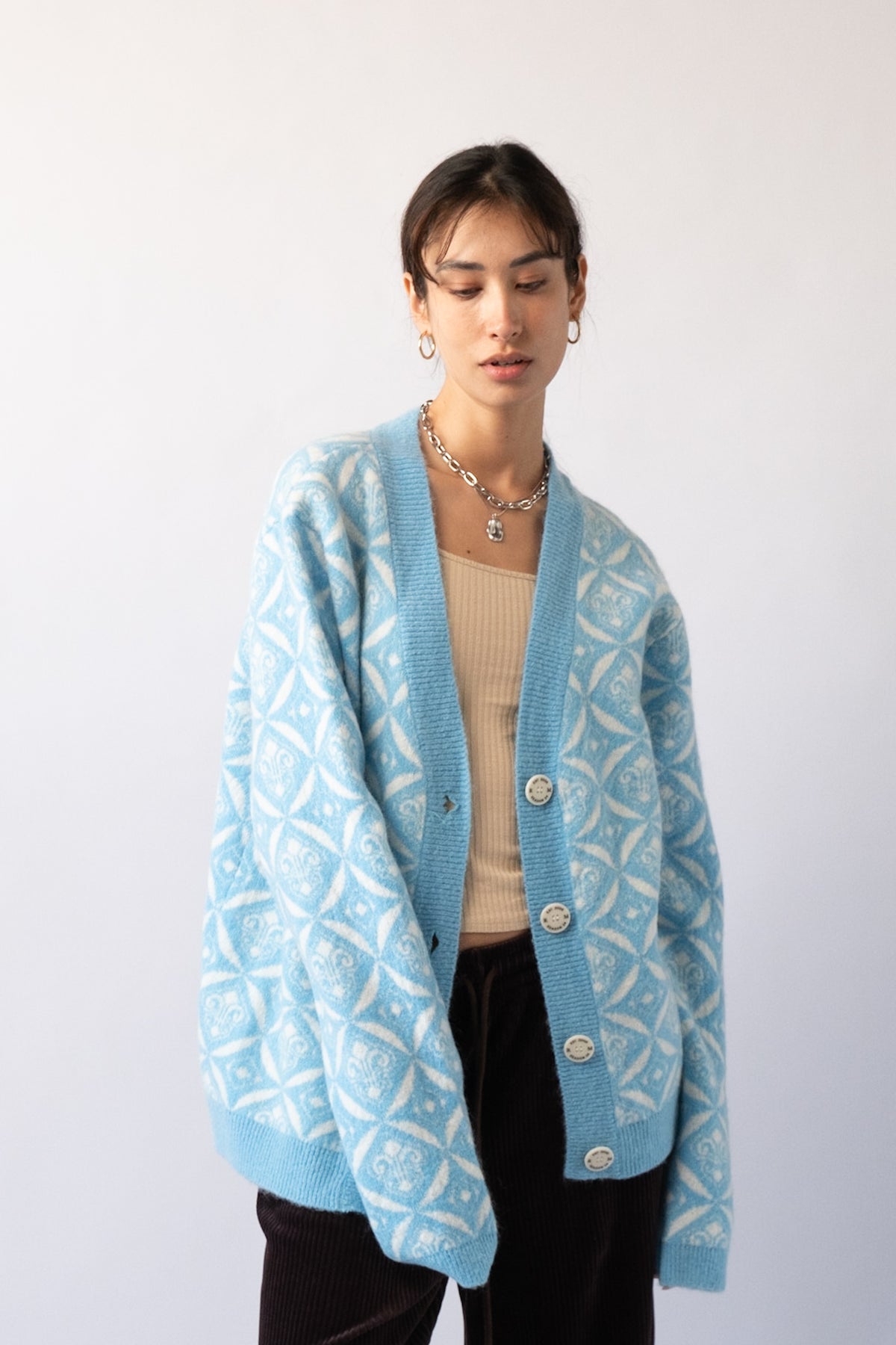 22 S/W paisley quilting cardigan